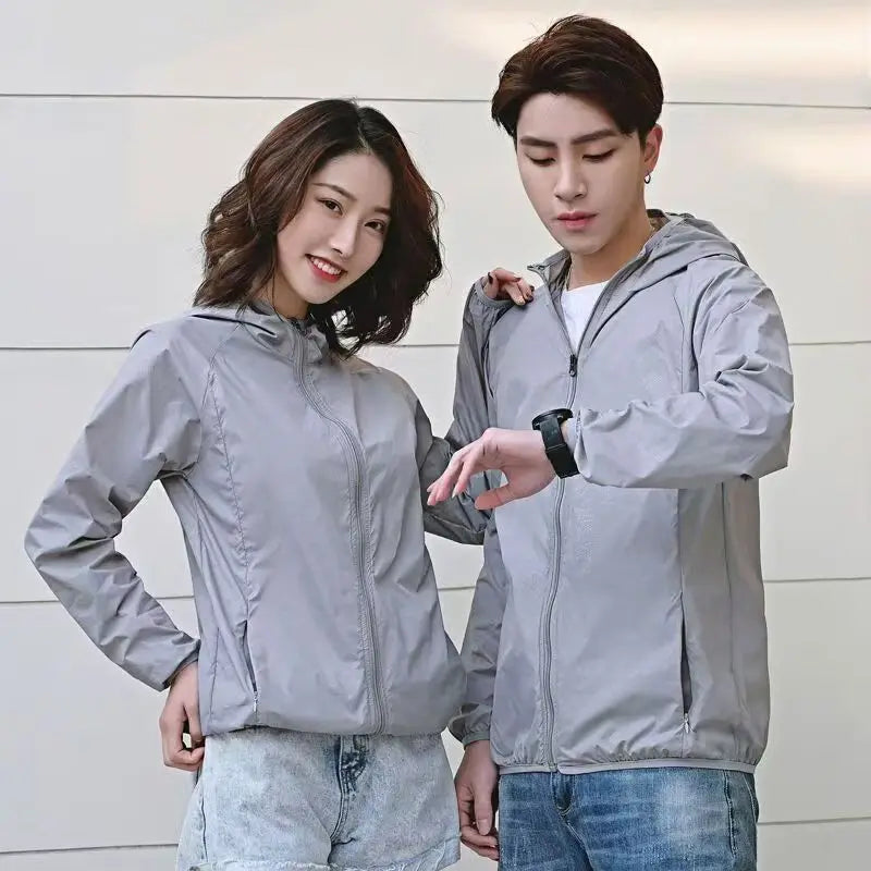 2026 Summer New Men Ice Silk Lightweight Breathable Sunscreen Clothes Outdoor Leisure Hooded Fishing Clothes Sports Jacket