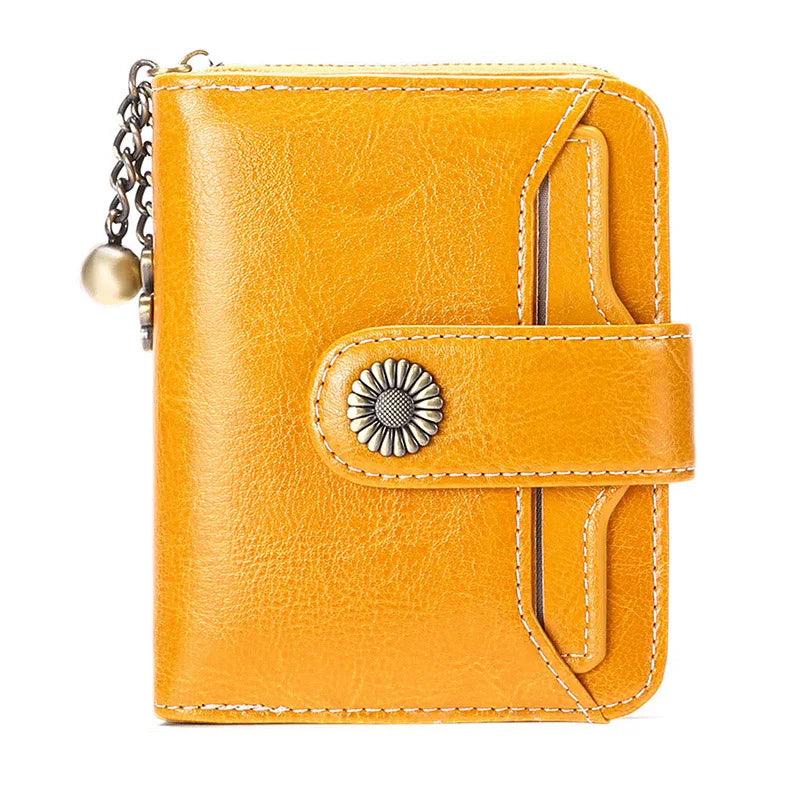 2025 Luxury Women Wallet Lady Split Leather Vintage Bifold Purse Female RFID Card Holder RetroCoins Bag Gift for Mom Box Packing