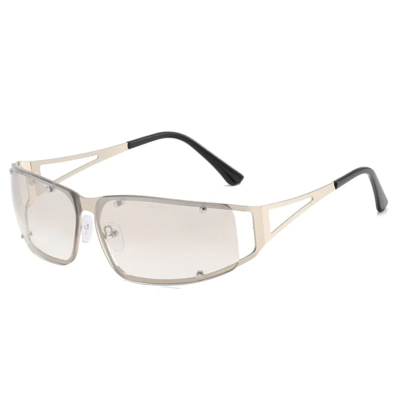 Women's Fashion Hollow Sunglasses Retro New Personality Street Photo Sun Glasses y2k Steampunk Luxury Clear Lens Trending Shades