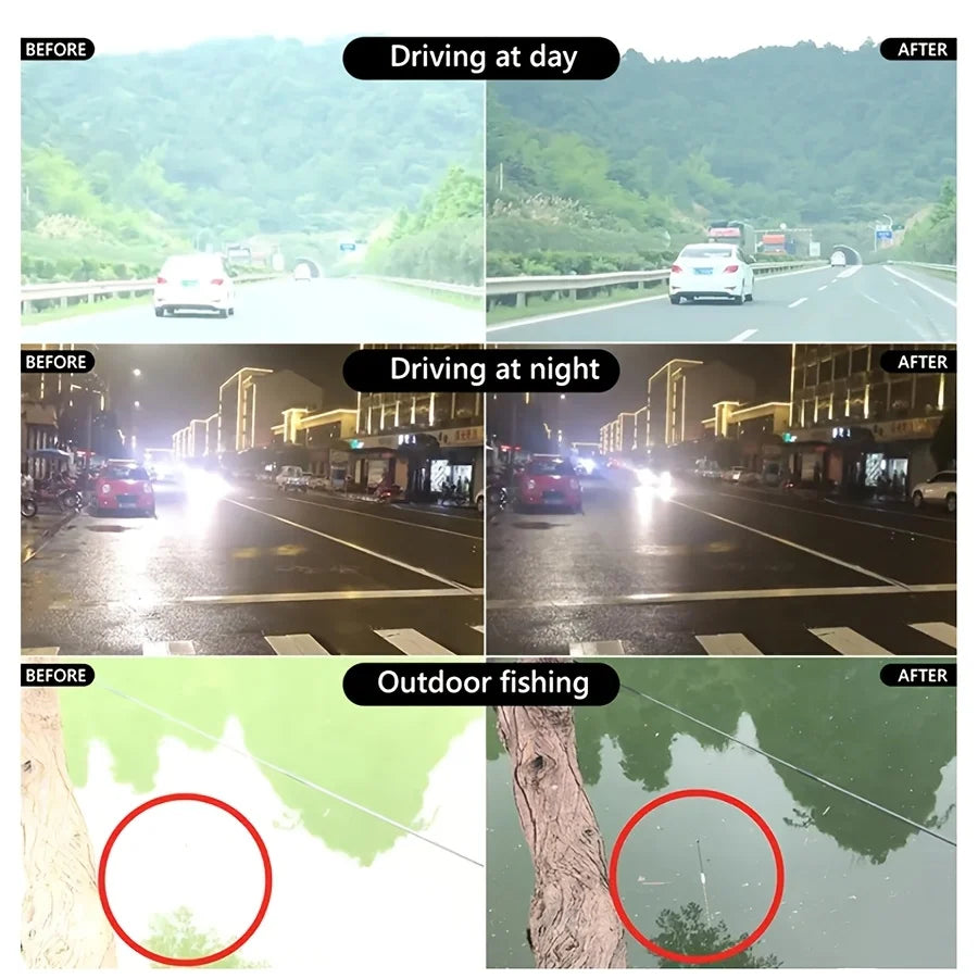 Square Yellow Night Vision Anti-Glare Goggles for Men Women Driving Fishing Beach Sunglasses Protection Polycarbonate Glasses
