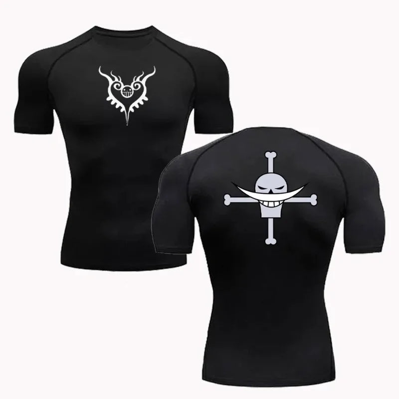 Summer Men Sun-protective Clothing T-shirt Fitness Quick-drying Running Fitness Sports Tight Rashgard High Elasticity Tight Fit
