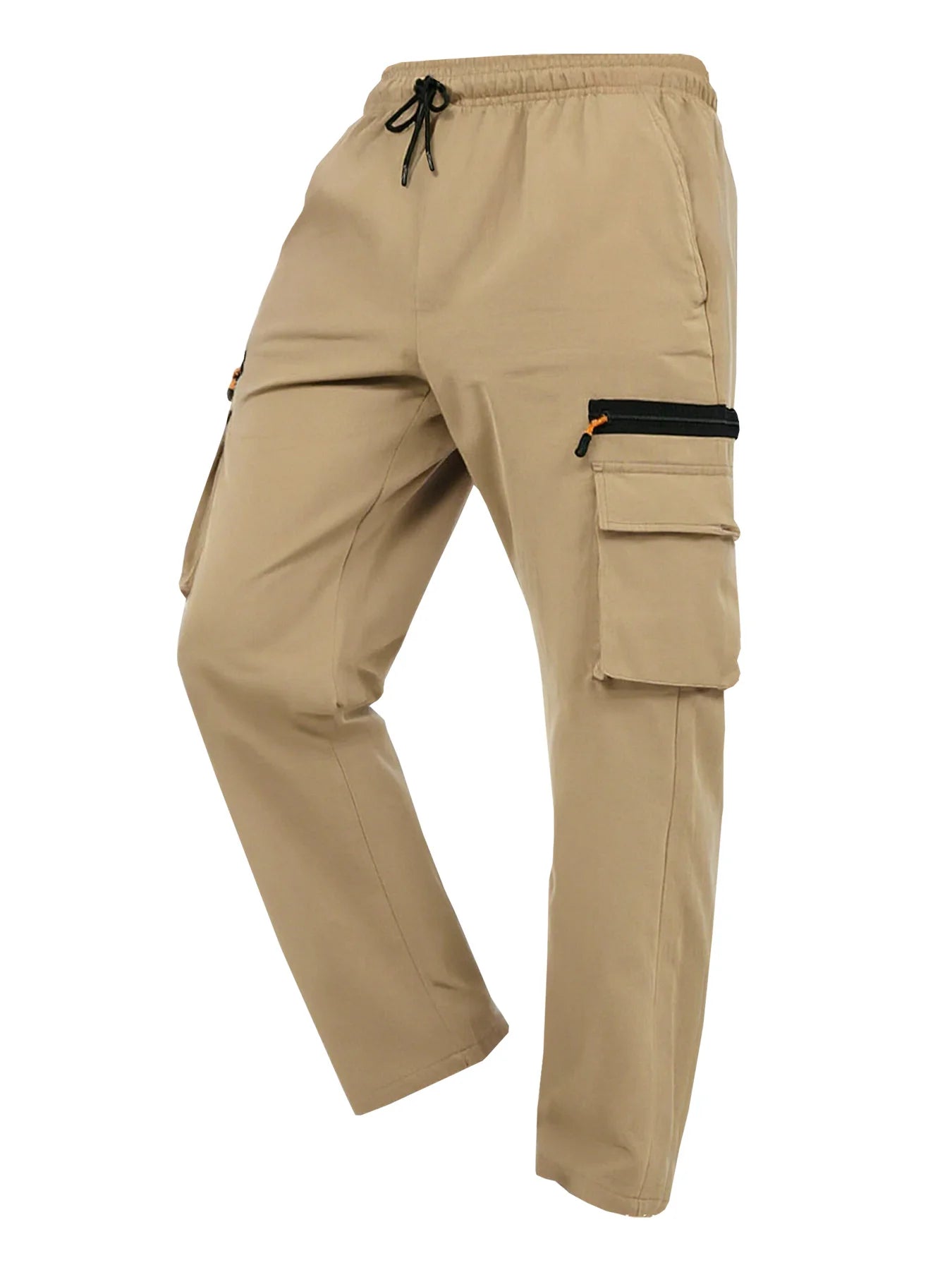 Men's new workwear trousers with multiple pockets and drawstring quick-drying straight-leg trousers