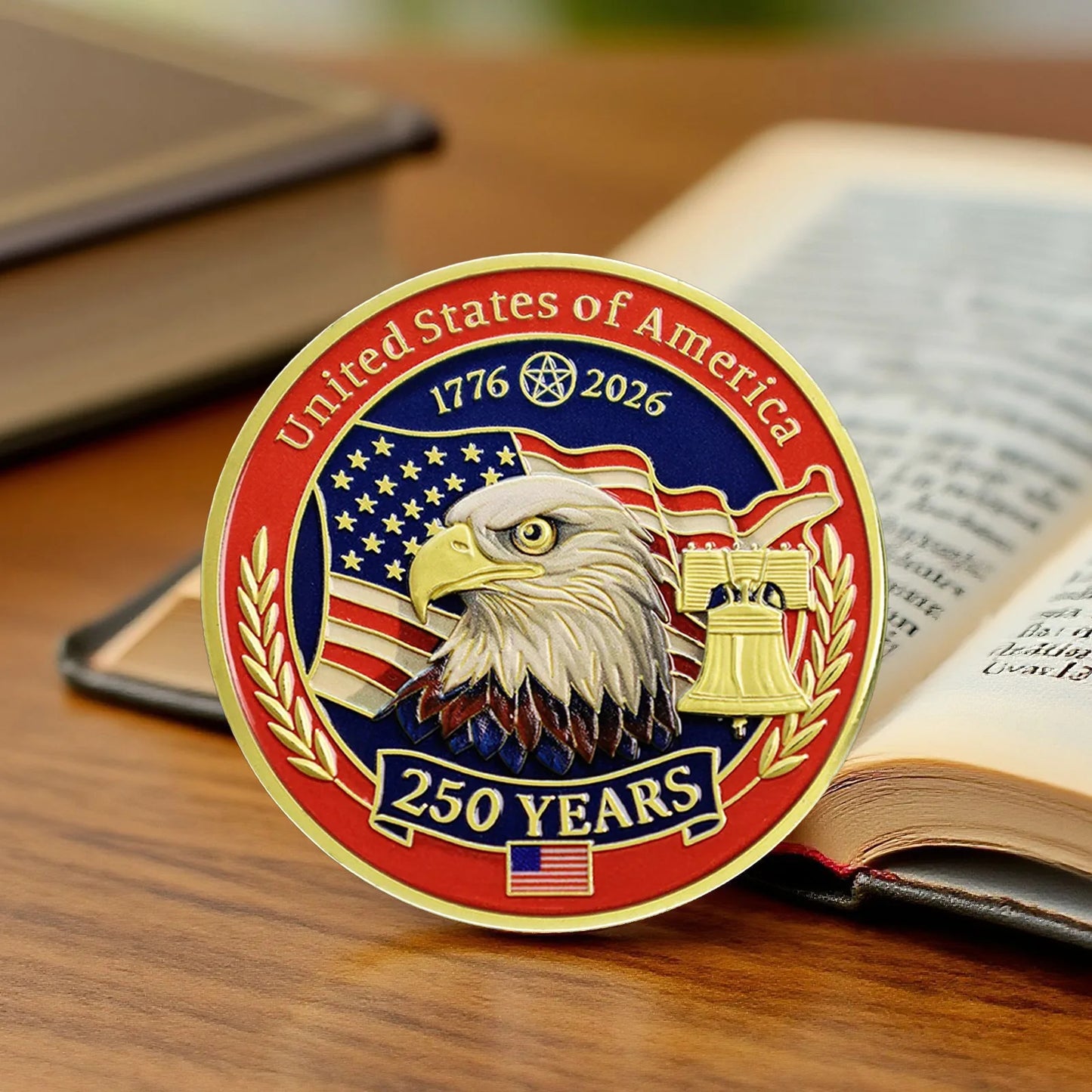 250 Years United States of America Collection Coin 1776-2026 250th Anniversary Gold Plated Souvenir Coin