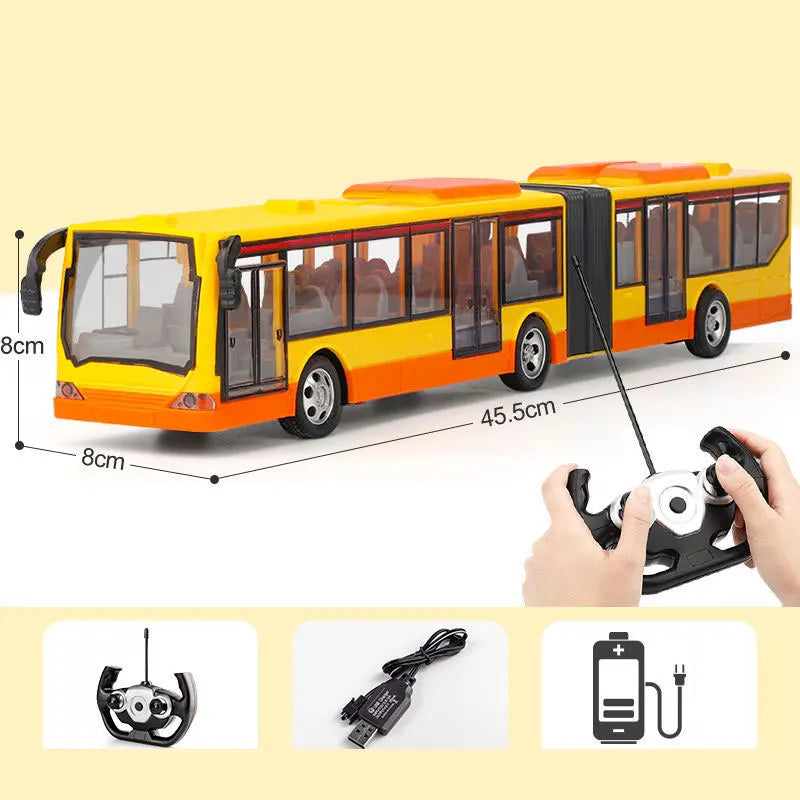RC Bus 2.4G Remote Control Car Double-decker Stretch Electric Bus 3km/h With LED Sound RC Electronic Vehicle Toy Kids Boy Gift