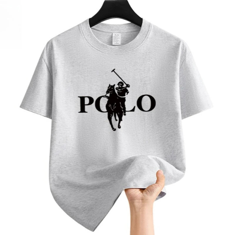 Summer Fashion Brand  Men's Clothes Business Casual Short-sleeved T-shirt Loose and Versatile Crew Neck Top Breathable T-shirt