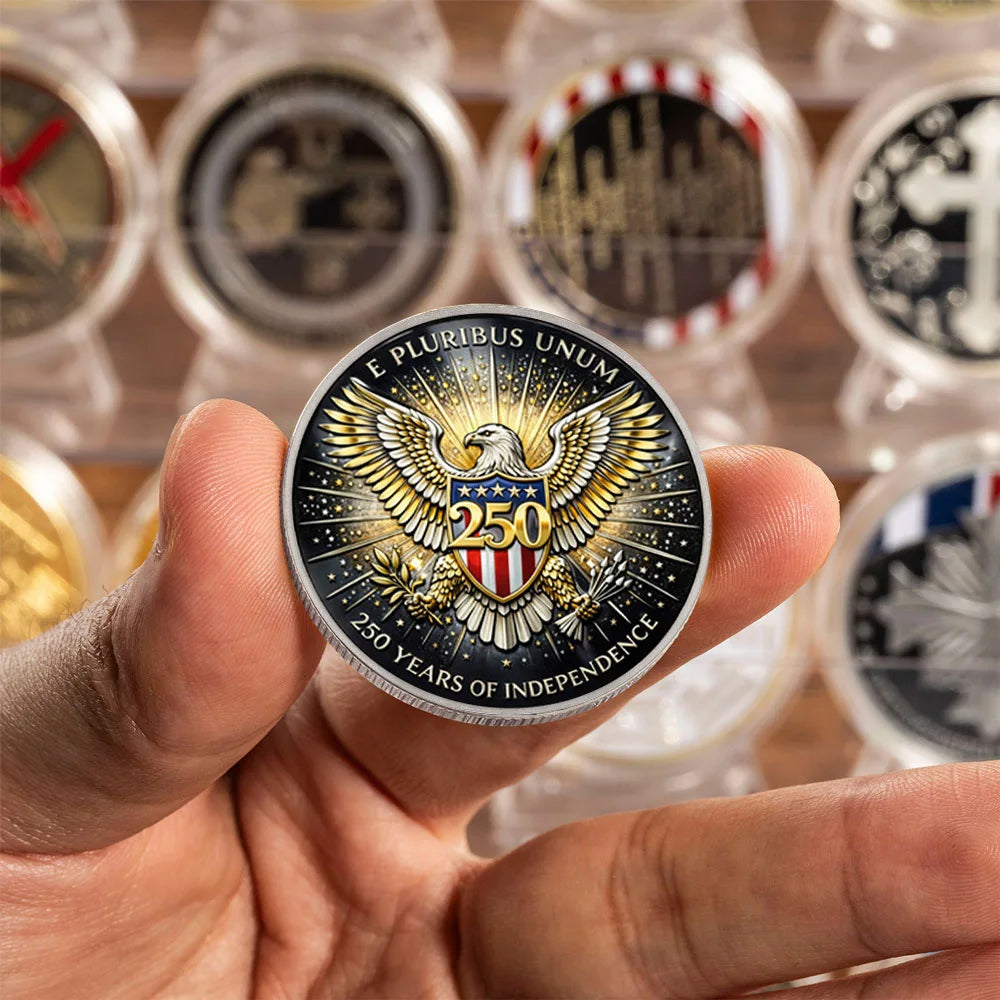 United States 250th Anniversary Printed Silvery Plated Collection Coin 250 Years of Independent