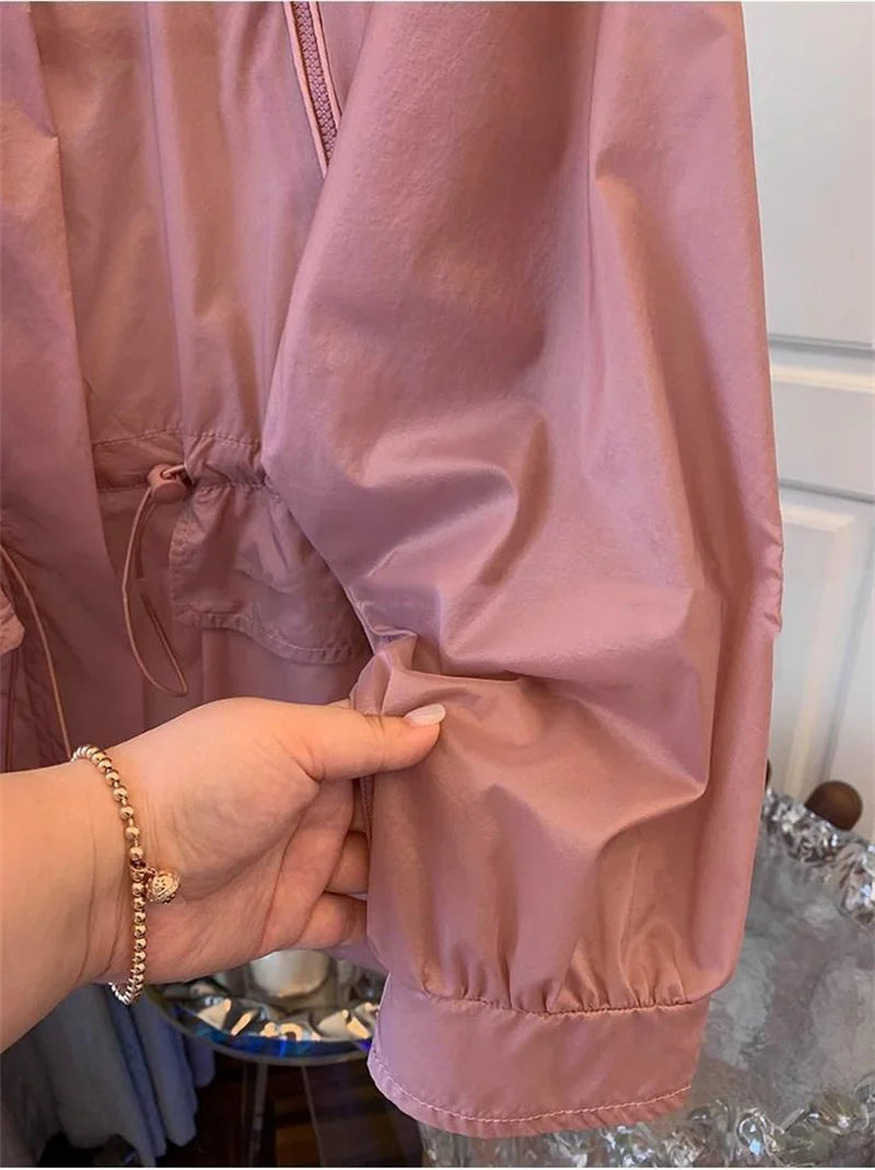 Summer 2025 New Fashion Women's Jacket Beach Thin Sunscreen UV Protection Coat Female Long Sleeve Hooded Jackets Outerwear Tops