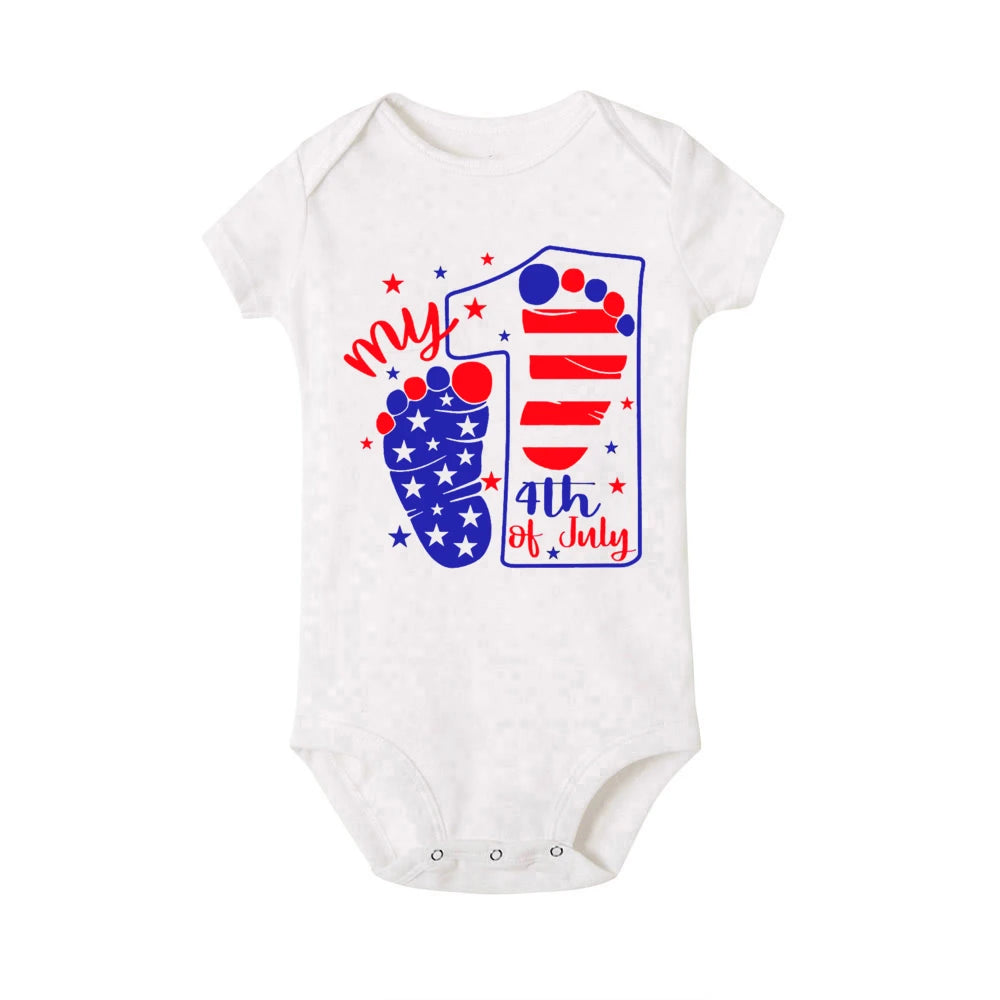 4th of July Printed Baby Romper Infant Independence Day Outfit Bodysuit Newborn Summer Jumpsuit Boys Girls Short Sleeve Clothes