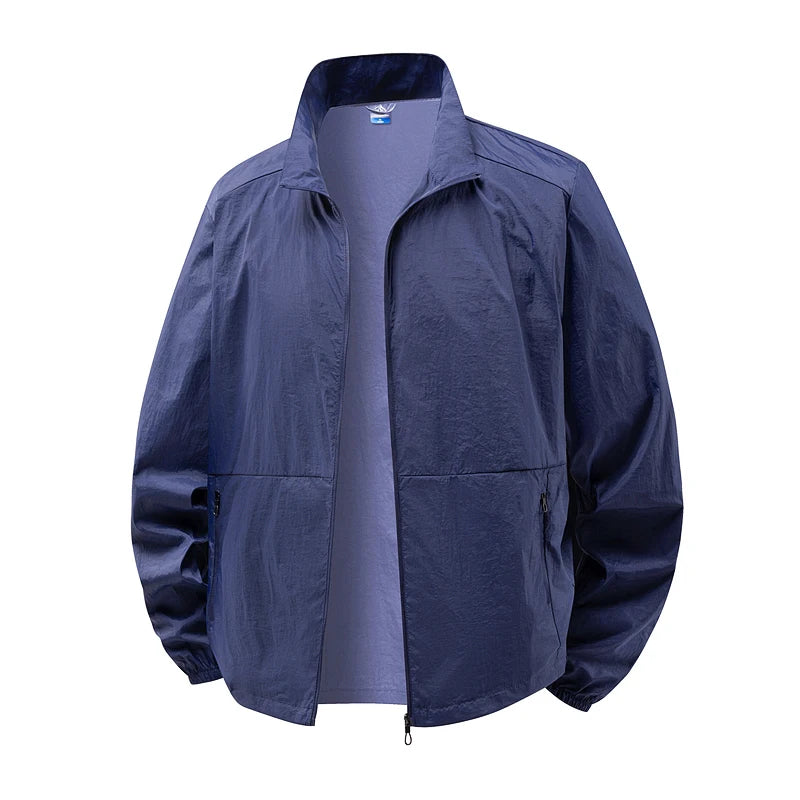 Summer Jackets Men Windbreaker Coats Sports Sunscreen Clothing Men Ultrathin Fishing Wearing Stand Collar Summer Fishing Jacket