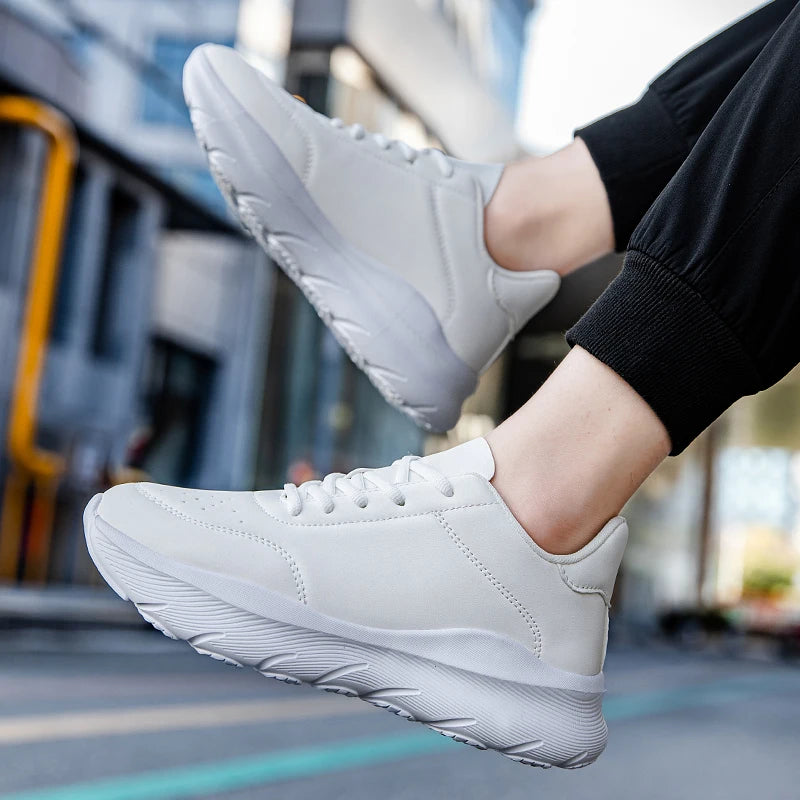 Mens Running Shoes 2025 New Leather Lightweight Comfort Anti Slip Outdoor Jogging Fitness Training Leisure Sports Shoes for Men