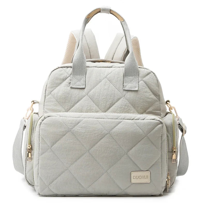 Fashionable Mommy Bag Women Waterproof Backpack Large Capacity Travel Multi Layer Pocket Shoulder Luggage Insert Pocket Oxford