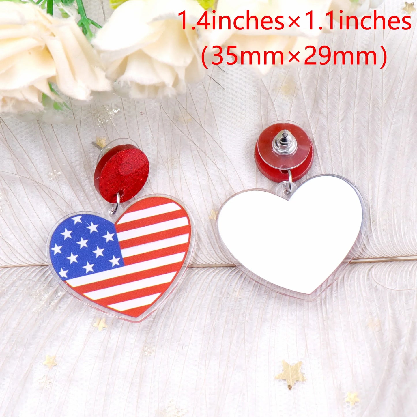 4th of July Independence Day Stud Drop Earrings Hoop Flag TRENDY Acrylic Jewelry For women