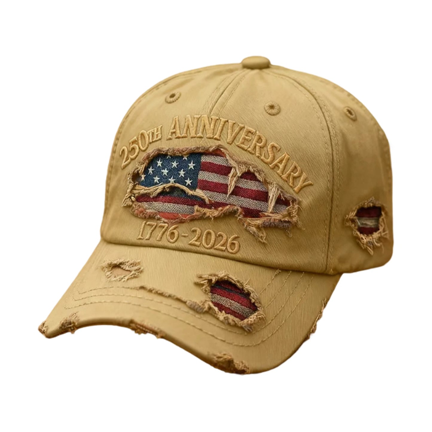 Men's and Women's New Trendy 2026 Commemorative Baseball Hat Fashion Solid Color Distressed Adjustable Casual Sun Cap