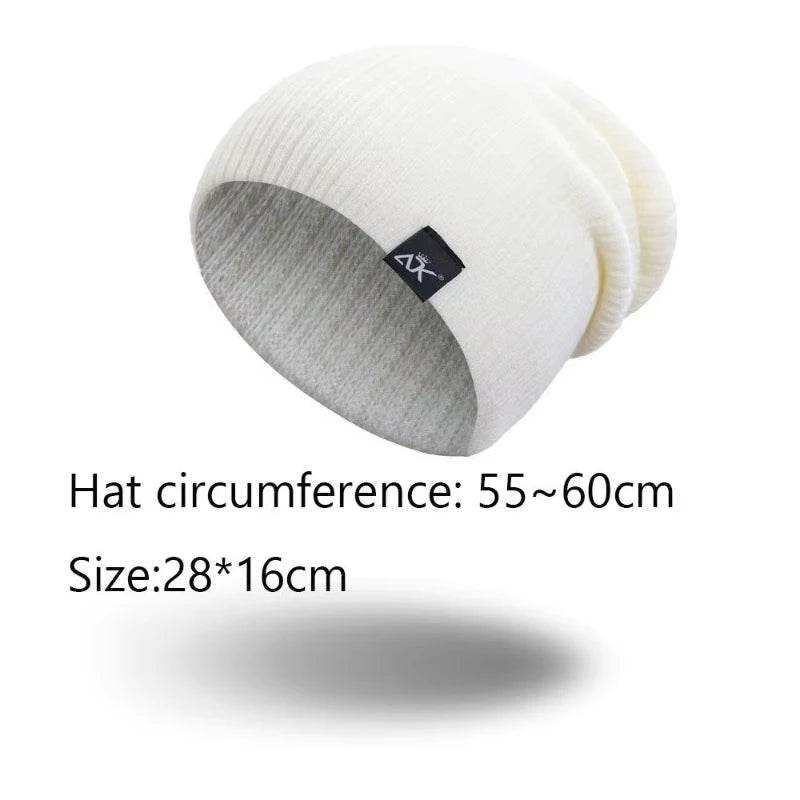 Knitted Hats Winter Unisex Warm Casual Slouchy Hats Outdoor Wool Caps Mens Beanie Letter Solid Color Fashion Street Hip Hop Hats