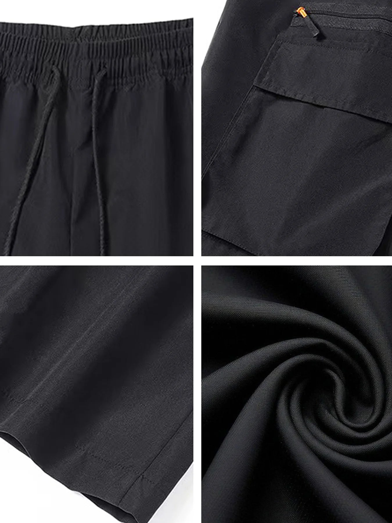Men's new workwear trousers with multiple pockets and drawstring quick-drying straight-leg trousers