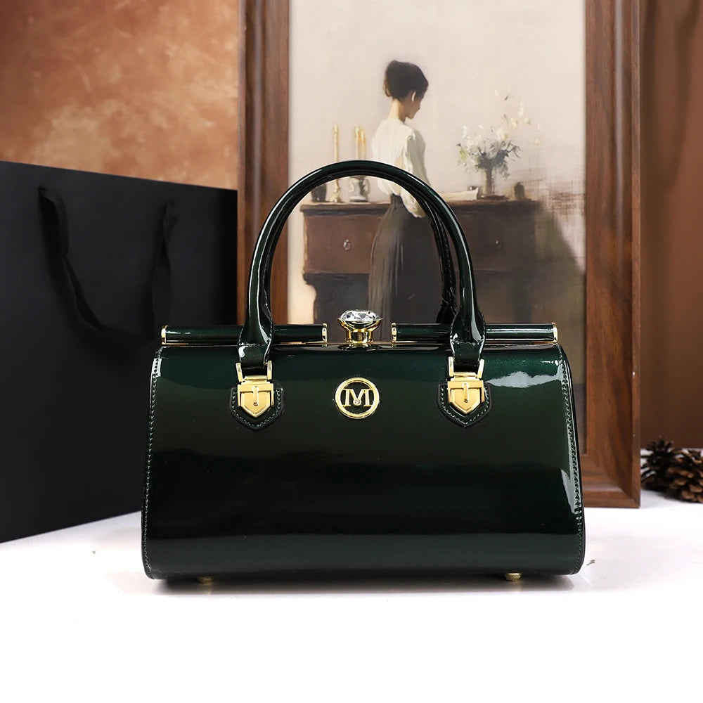 2025 New pillowcase, women's bag, hand-held shoulder, water diamond, middle-aged lady, mother's bag, crossbody bag, retro style