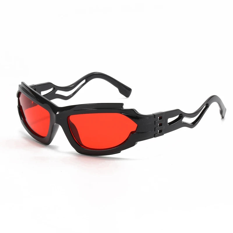 Fashion Cycling Hollow S-shaped Leg Punk Sunglasses Y2K Futuristic Personalized Sun Glasses INS Sports Cycling Glasses