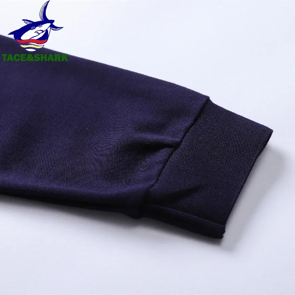 TACE&SHARK High Quality Men's Long Sleeve Striped Polo Shirt for Autumn Casualwear Breathable Casual Top