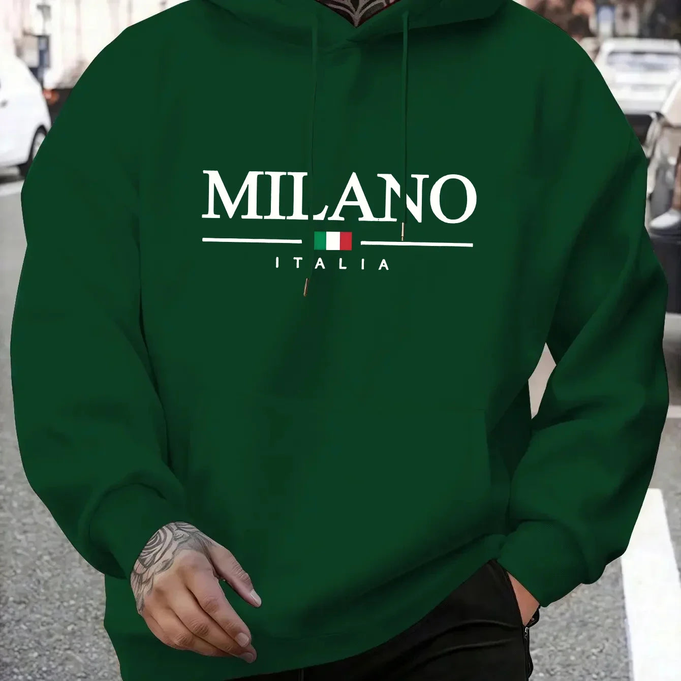 Men's Printed Casual Hoodie — Outdoor Fitness Pullover Sweatshirt
