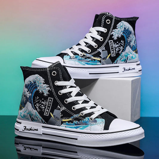 Mens Board Shoes 2025 Fashion New Mesh Breathable Anti Slip Student Walking Shoes Street Trend Low Top Sneakers for Man
