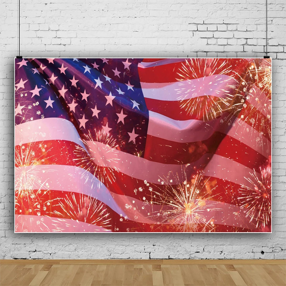 July 4th Independence Day Theme Background USA Flag Star Balloon Celebration Party Decoration Banner Photo Shoot Props Gifts