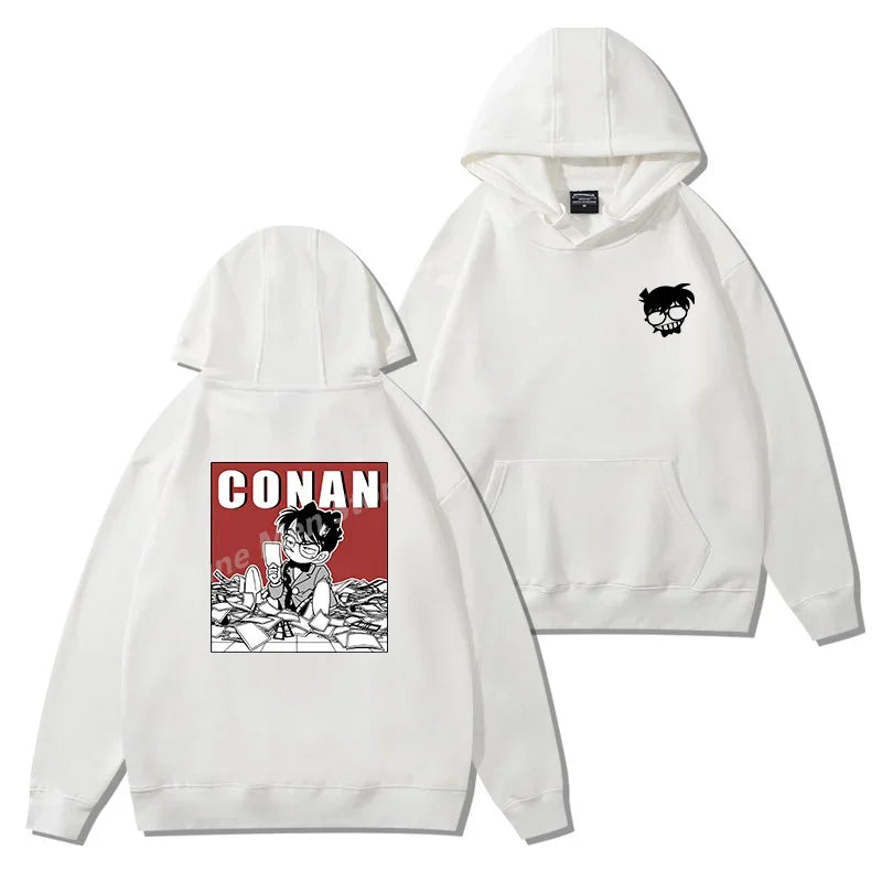 Hot selling items - men's and women's long sleeved hooded sweatshirts Japanese Conan detective printed couple hooded sweatshirts