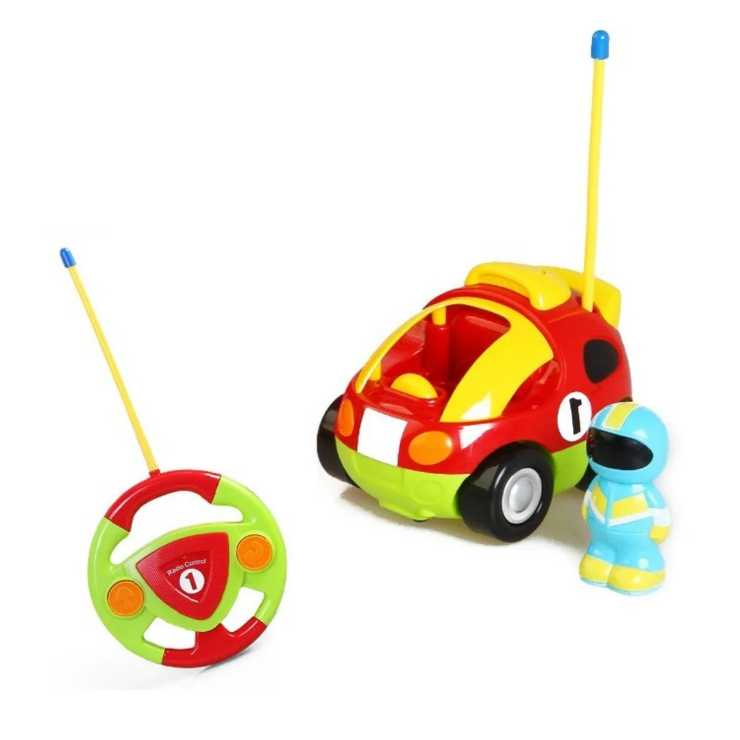 Cartoon Remote Control Cars - Police Car and Race Car for Toddlers - RC Cars for Kids - Easy Remote Control Toy, Christmas Gifts