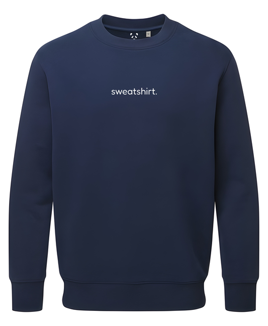 simple. sweatshirt. snug. navy.